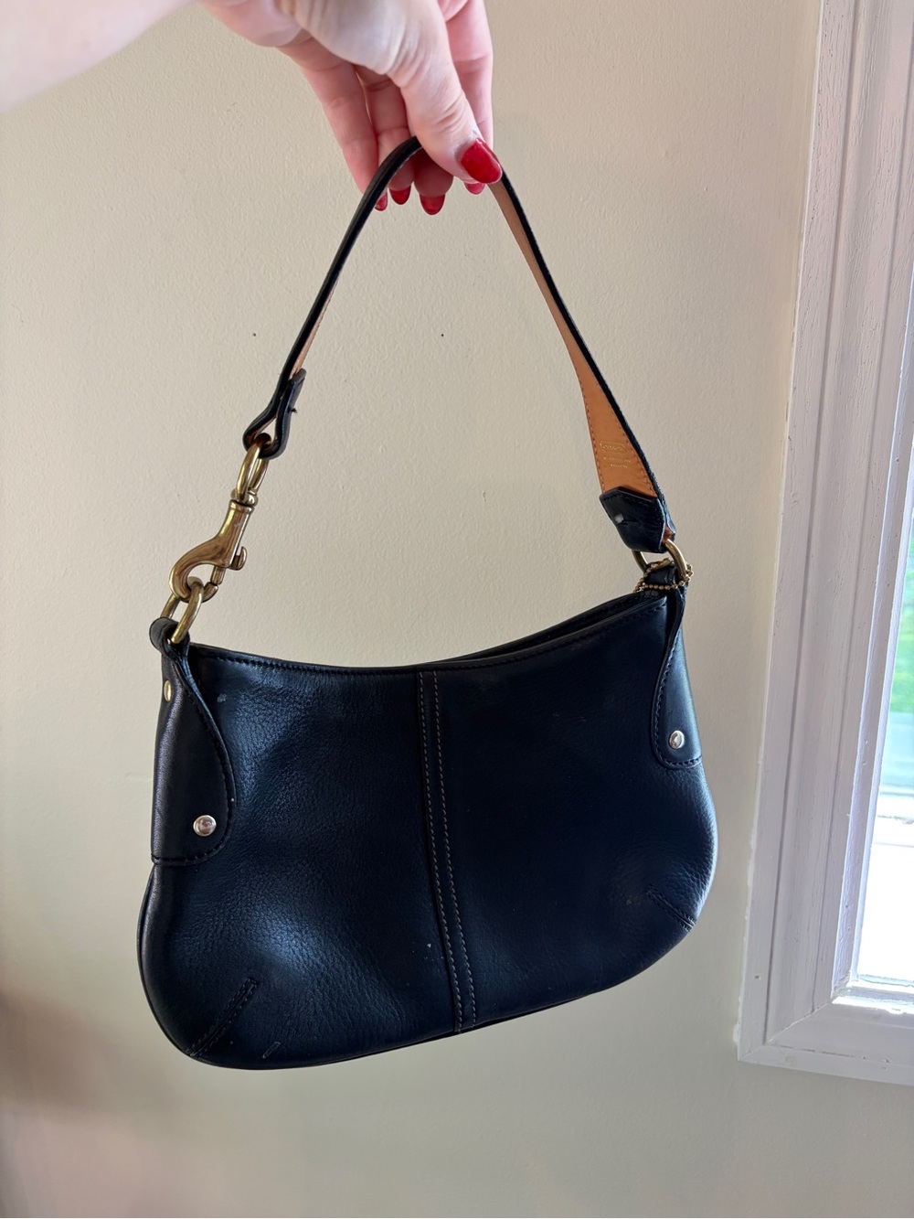 Coach Vintage Black Leather Mini Shoulder Bag